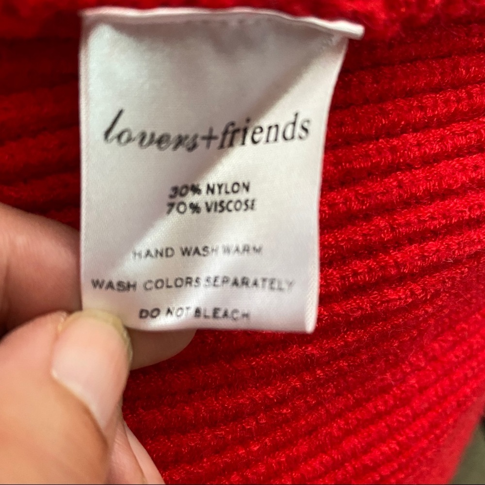 Lovers + Friends Red Ribbed Open Front Cardigan - Picture 8 of 12